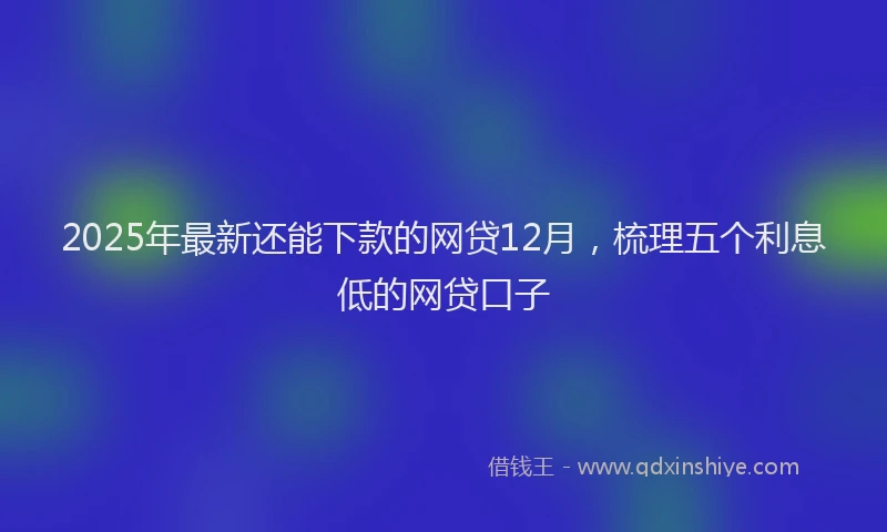 2025年最新还能下款的网贷12月，梳理五个利息低的网贷口子