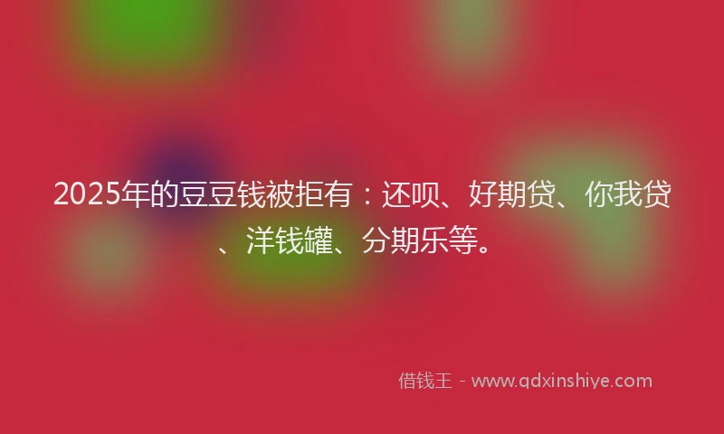 2025年的豆豆钱被拒有：还呗、好期贷、你我贷、洋钱罐、分期乐等。