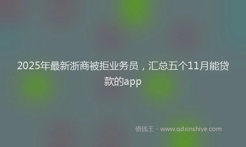 2025年最新浙商被拒业务员，汇总五个11月能贷款的app