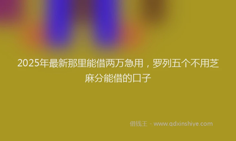 2025年最新那里能借两万急用，罗列五个不用芝麻分能借的口子
