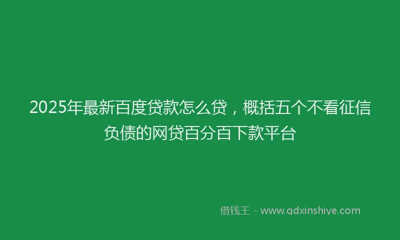 2025年最新百度贷款怎么贷，概括五个不看征信负债的网贷百分百下款平台