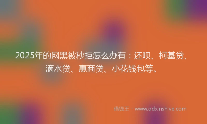2025年的网黑被秒拒怎么办有：还呗、柯基贷、滴水贷、惠商贷、小花钱包等。