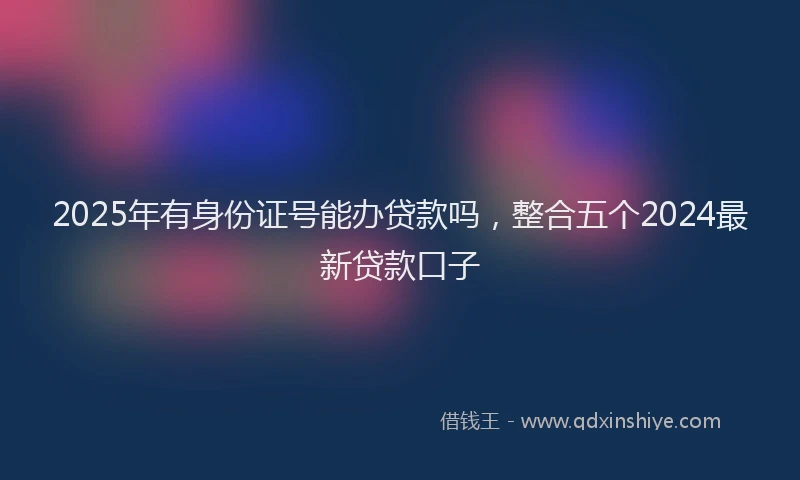 2025年有身份证号能办贷款吗，整合五个2024最新贷款口子