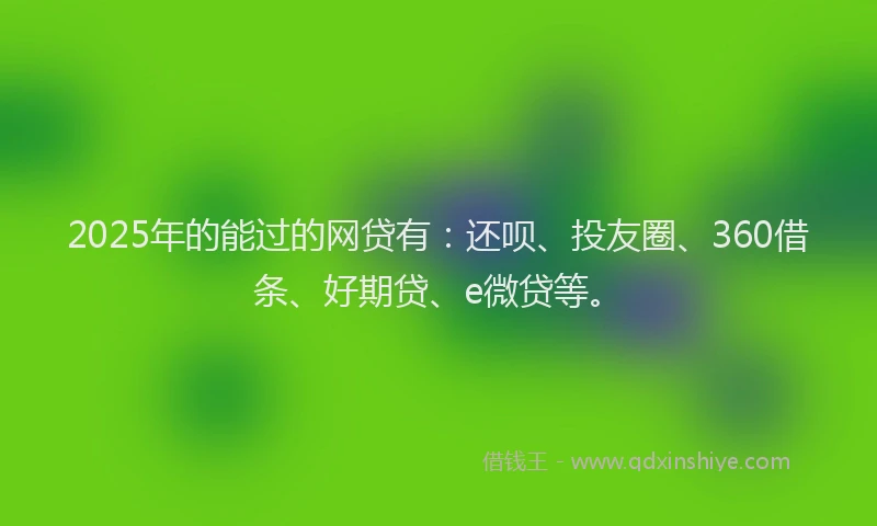 2025年的能过的网贷有：还呗、投友圈、360借条、好期贷、e微贷等。
