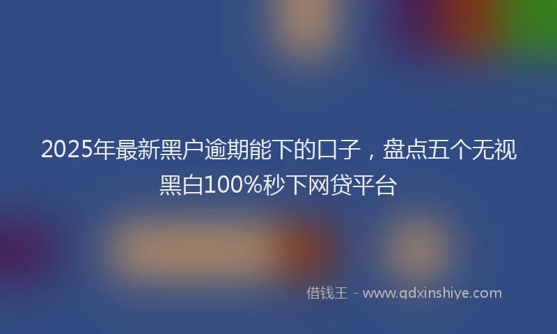 2025年最新黑户逾期能下的口子，盘点五个无视黑白100%秒下网贷平台
