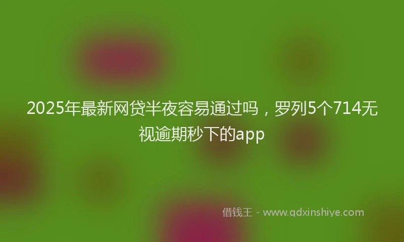 2025年最新网贷半夜容易通过吗，罗列5个714无视逾期秒下的app