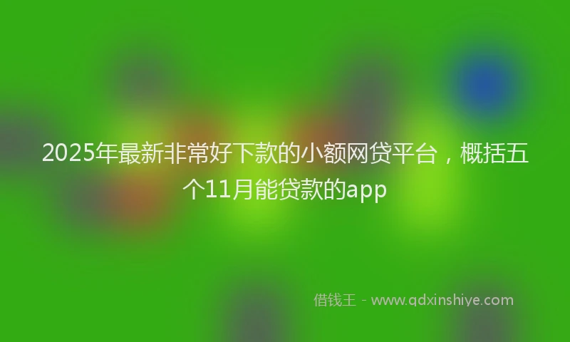 2025年最新非常好下款的小额网贷平台，概括五个11月能贷款的app