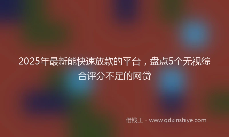 2025年最新能快速放款的平台，盘点5个无视综合评分不足的网贷