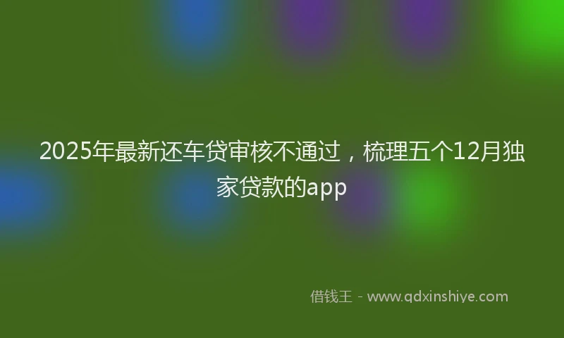 2025年最新还车贷审核不通过，梳理五个12月独家贷款的app