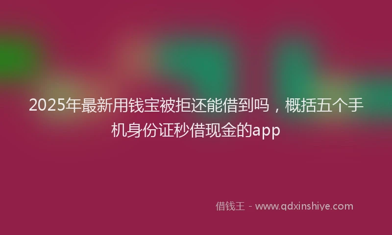 2025年最新用钱宝被拒还能借到吗，概括五个手机身份证秒借现金的app