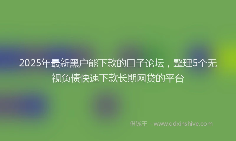 2025年最新黑户能下款的口子论坛，整理5个无视负债快速下款长期网贷的平台