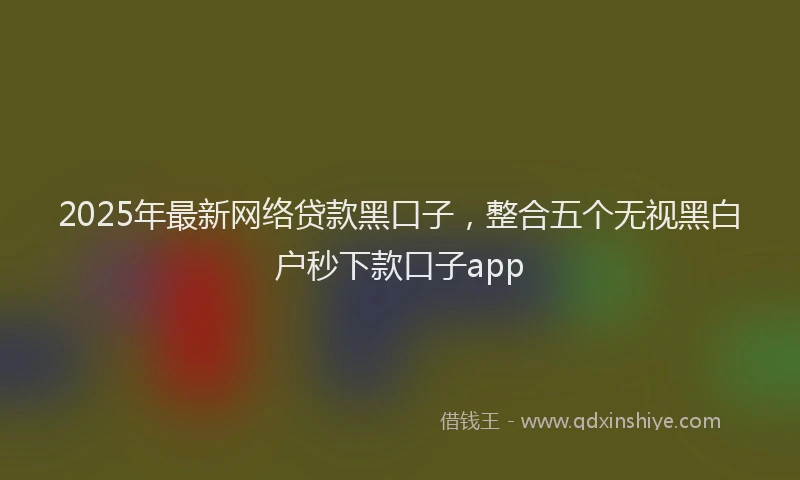 2025年最新网络贷款黑口子，整合五个无视黑白户秒下款口子app