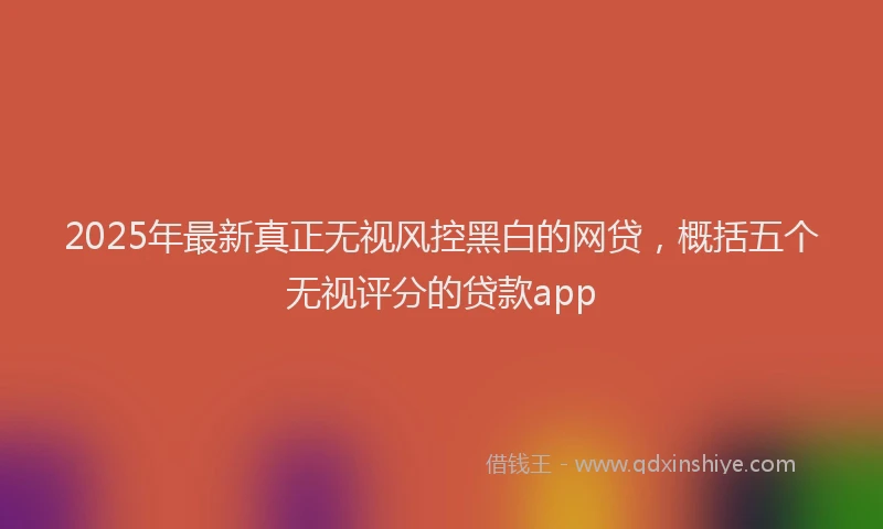 2025年最新真正无视风控黑白的网贷，概括五个无视评分的贷款app