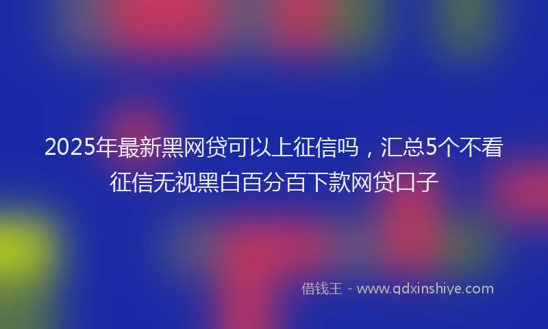 2025年最新黑网贷可以上征信吗，汇总5个不看征信无视黑白百分百下款网贷口子
