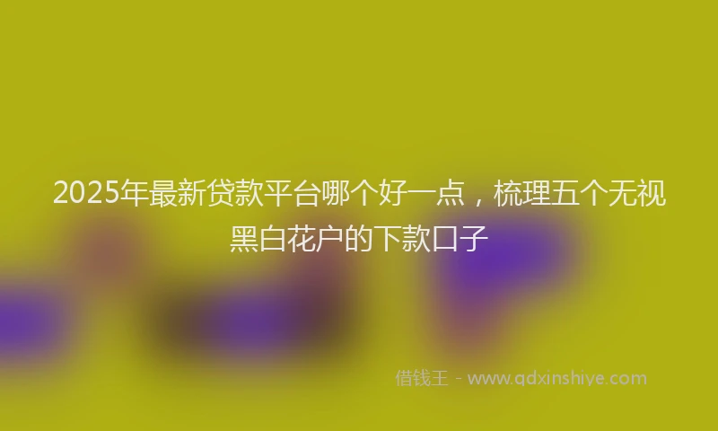 2025年最新贷款平台哪个好一点，梳理五个无视黑白花户的下款口子