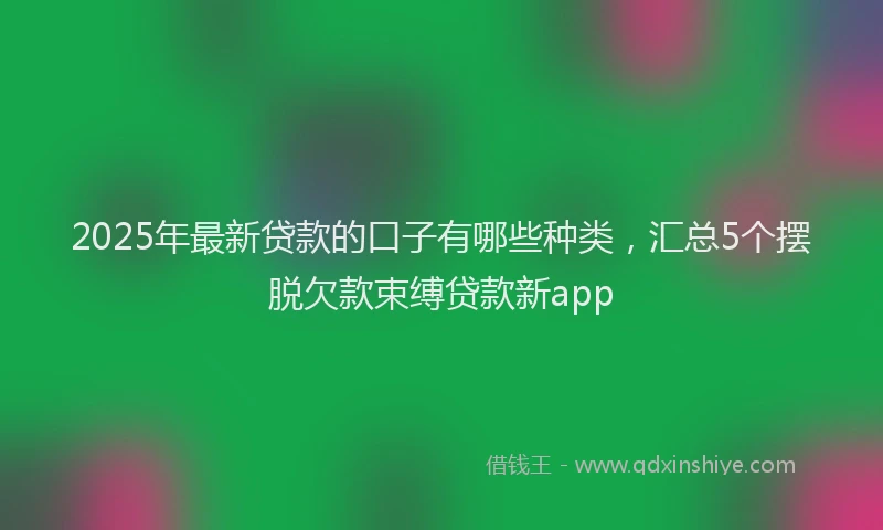 2025年最新贷款的口子有哪些种类，汇总5个摆脱欠款束缚贷款新app