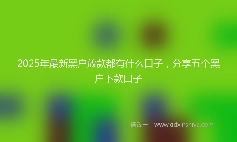 2025年最新黑户放款都有什么口子，分享五个黑户下款口子