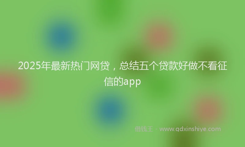 2025年最新热门网贷，总结五个贷款好做不看征信的app