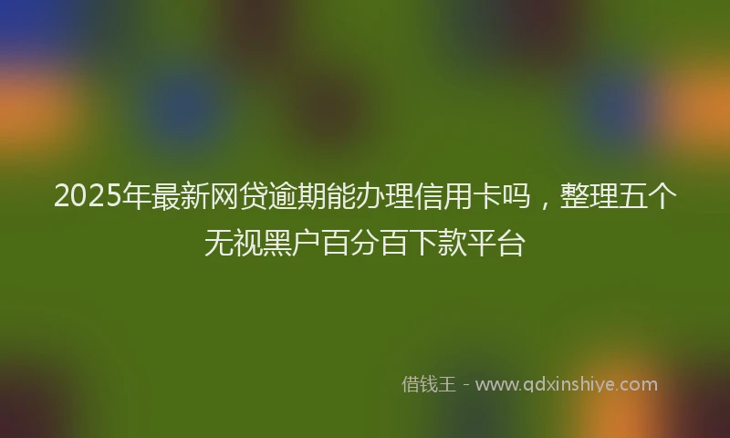 2025年最新网贷逾期能办理信用卡吗，整理五个无视黑户百分百下款平台
