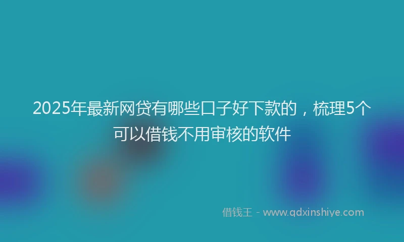 2025年最新网贷有哪些口子好下款的，梳理5个可以借钱不用审核的软件