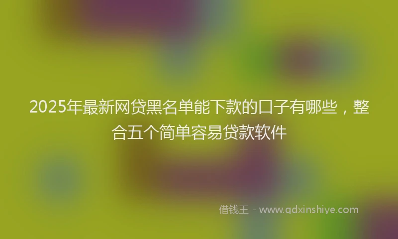 2025年最新网贷黑名单能下款的口子有哪些，整合五个简单容易贷款软件