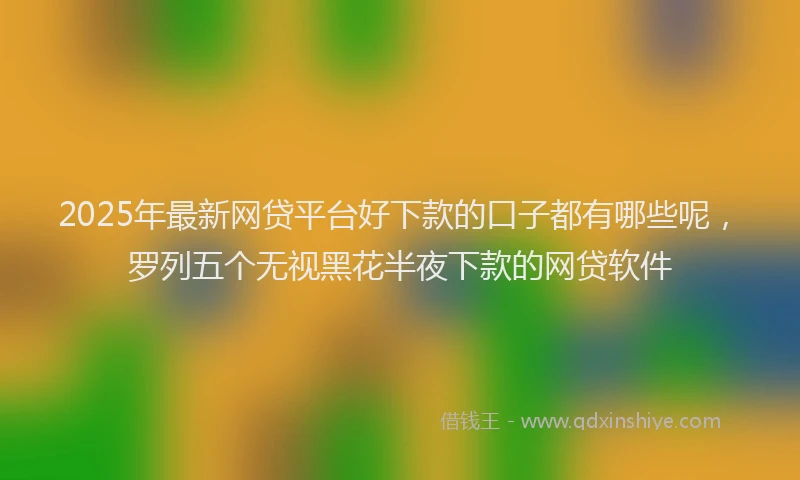 2025年最新网贷平台好下款的口子都有哪些呢，罗列五个无视黑花半夜下款的网贷软件