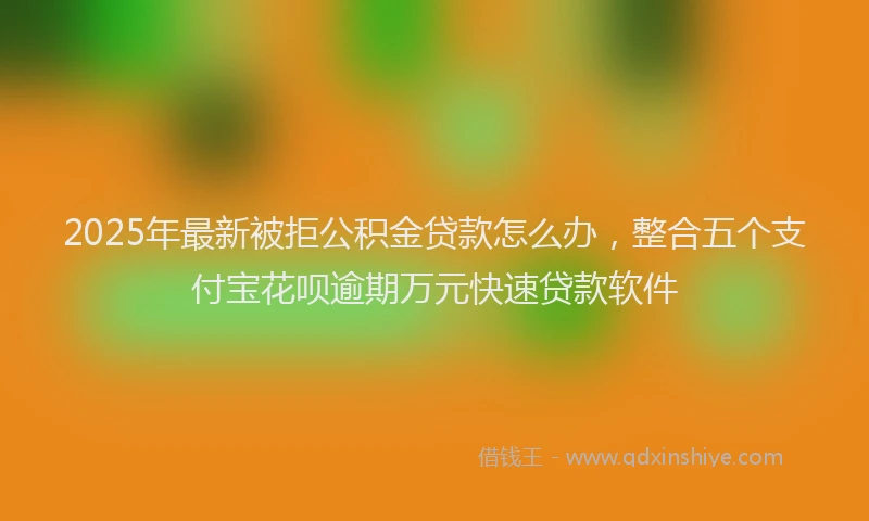 2025年最新被拒公积金贷款怎么办，整合五个支付宝花呗逾期万元快速贷款软件