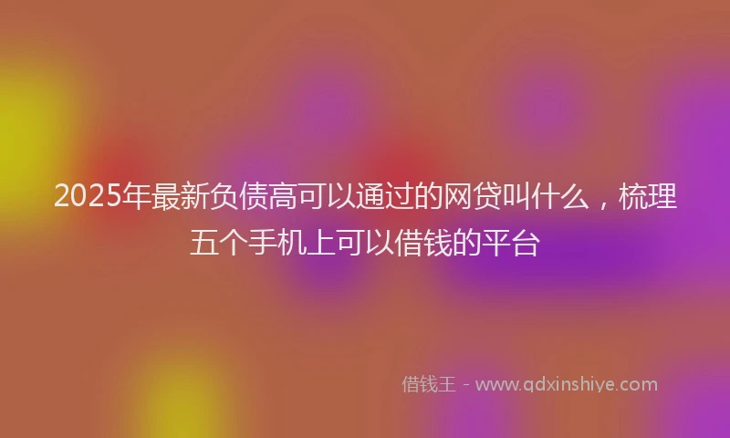 2025年最新负债高可以通过的网贷叫什么，梳理五个手机上可以借钱的平台
