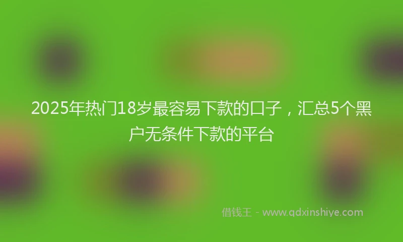 2025年热门18岁最容易下款的口子，汇总5个黑户无条件下款的平台