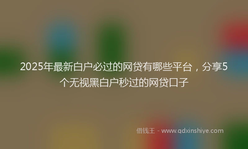 2025年最新白户必过的网贷有哪些平台，分享5个无视黑白户秒过的网贷口子