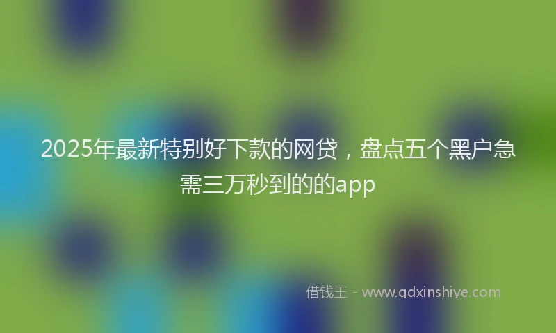 2025年最新特别好下款的网贷，盘点五个黑户急需三万秒到的的app
