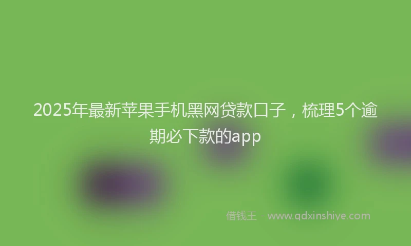 2025年最新苹果手机黑网贷款口子，梳理5个逾期必下款的app
