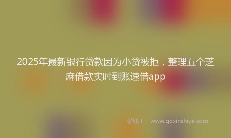 2025年最新银行贷款因为小贷被拒，整理五个芝麻借款实时到账速借app