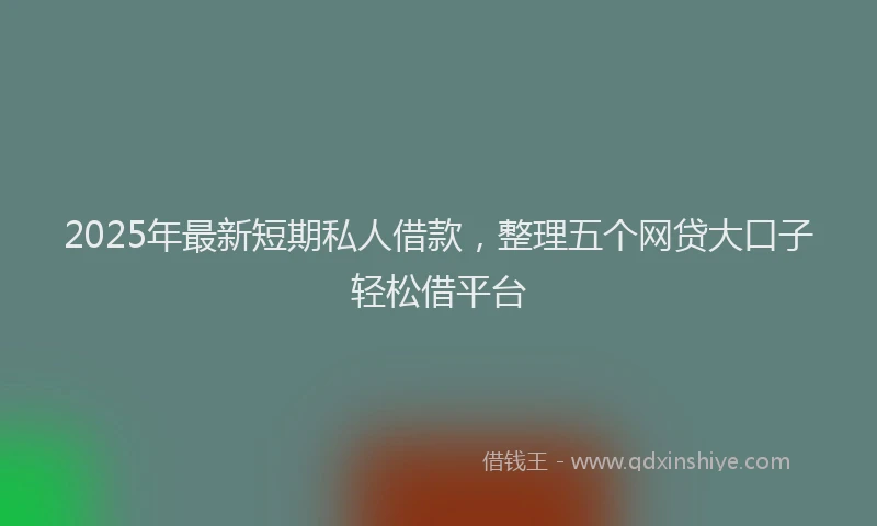 2025年最新短期私人借款，整理五个网贷大口子轻松借平台