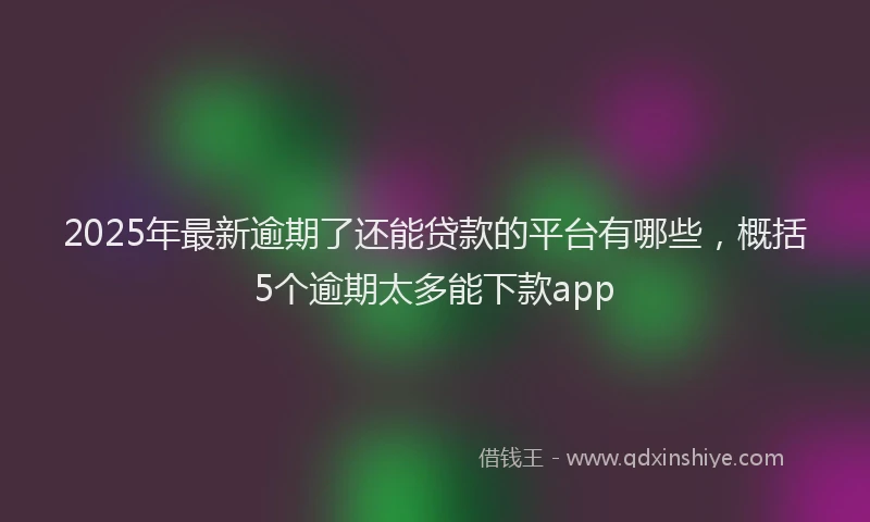 2025年最新逾期了还能贷款的平台有哪些，概括5个逾期太多能下款app