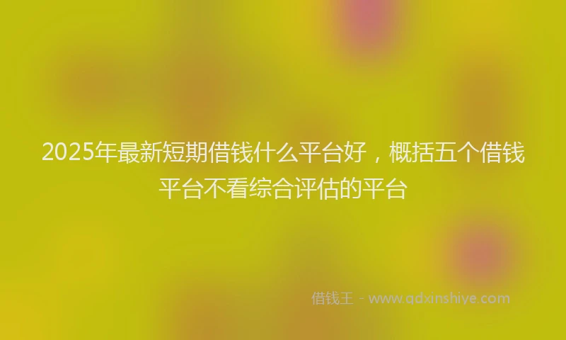2025年最新短期借钱什么平台好，概括五个借钱平台不看综合评估的平台