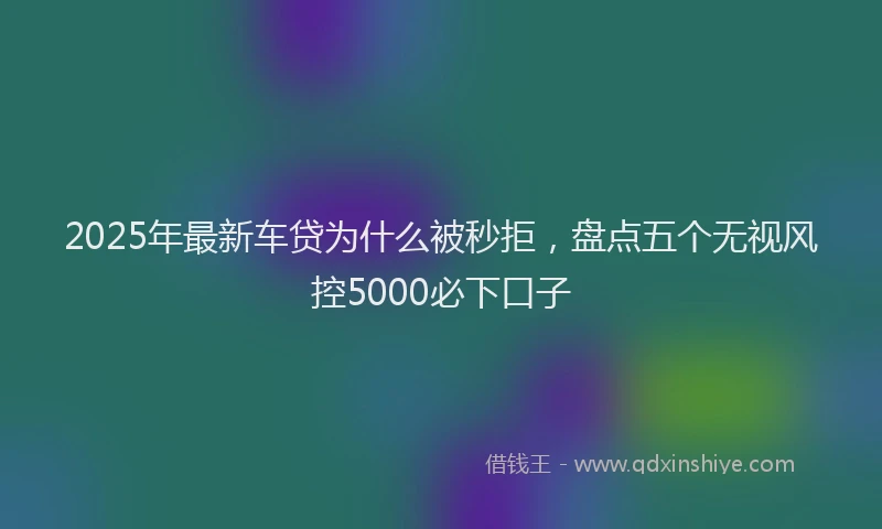 2025年最新车贷为什么被秒拒，盘点五个无视风控5000必下口子