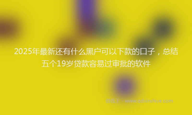 2025年最新还有什么黑户可以下款的口子，总结五个19岁贷款容易过审批的软件