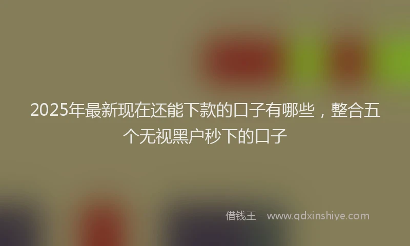 2025年最新现在还能下款的口子有哪些，整合五个无视黑户秒下的口子