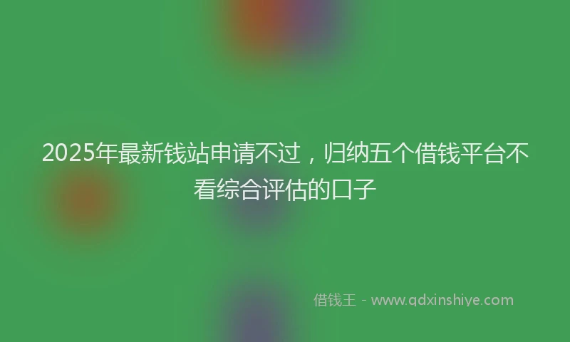 2025年最新钱站申请不过，归纳五个借钱平台不看综合评估的口子