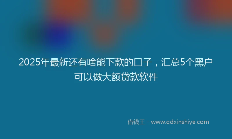 2025年最新还有啥能下款的口子，汇总5个黑户可以做大额贷款软件