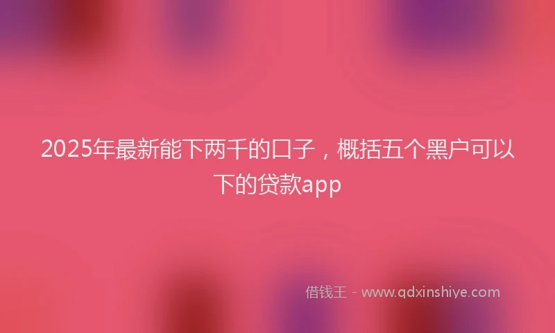 2025年最新能下两千的口子，概括五个黑户可以下的贷款app