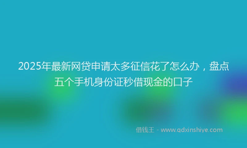 2025年最新网贷申请太多征信花了怎么办，盘点五个手机身份证秒借现金的口子