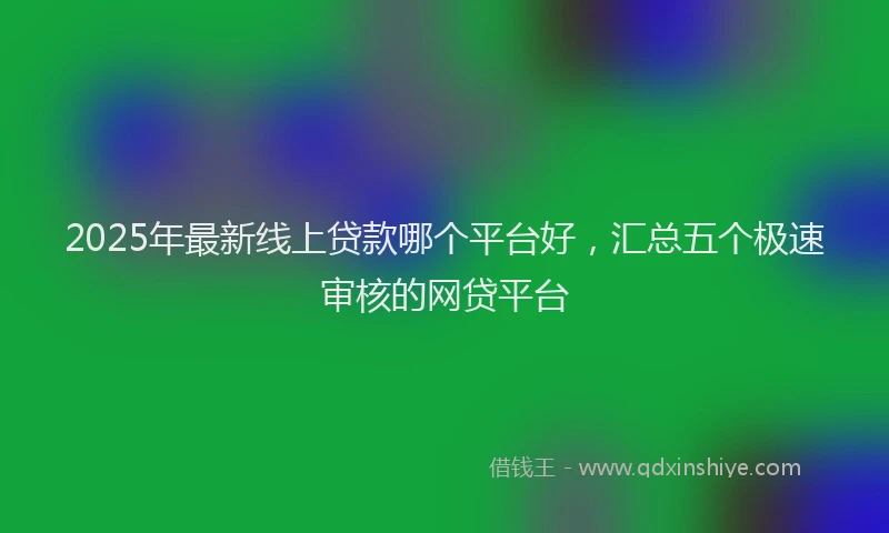 2025年最新线上贷款哪个平台好，汇总五个极速审核的网贷平台