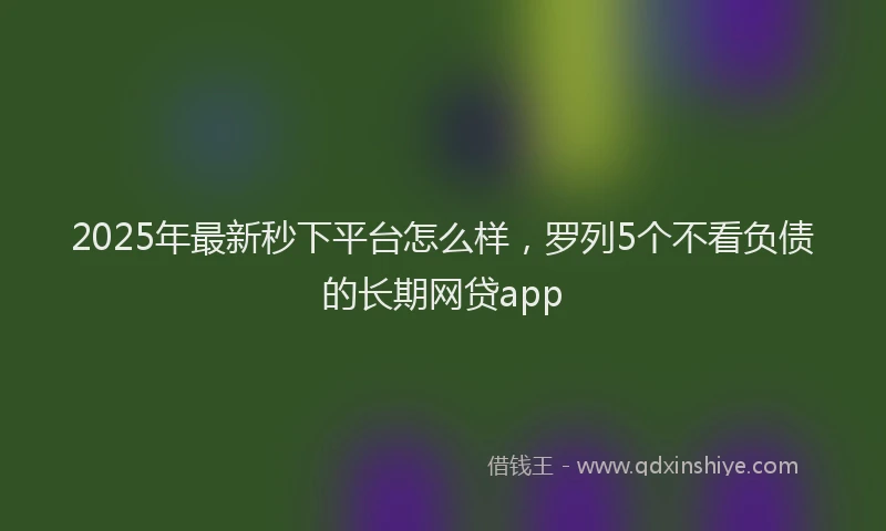 2025年最新秒下平台怎么样，罗列5个不看负债的长期网贷app