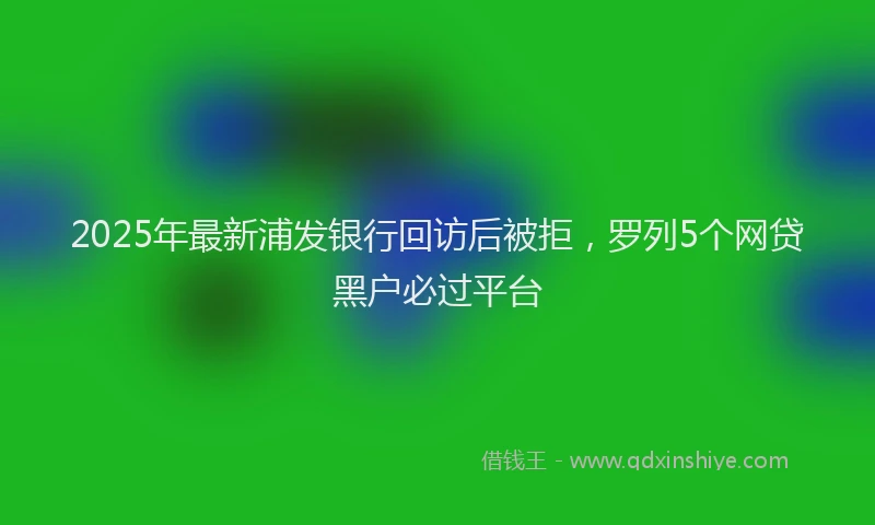 2025年最新浦发银行回访后被拒，罗列5个网贷黑户必过平台