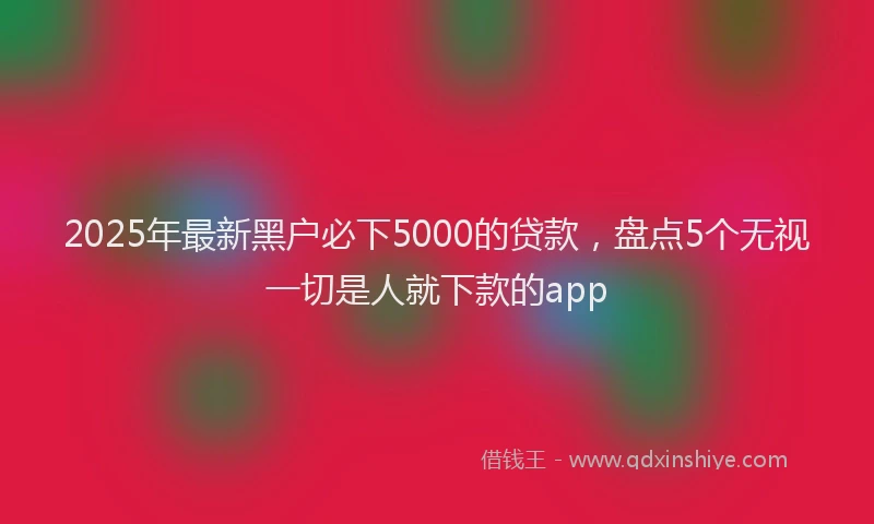 2025年最新黑户必下5000的贷款，盘点5个无视一切是人就下款的app