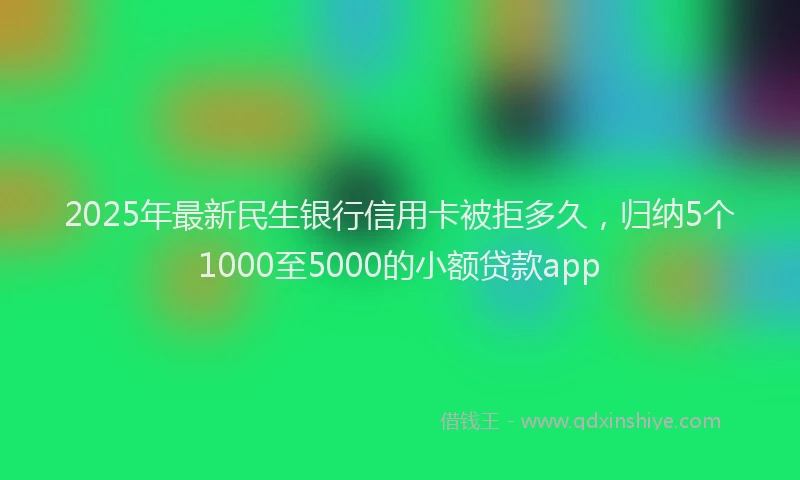 2025年最新民生银行信用卡被拒多久，归纳5个1000至5000的小额贷款app