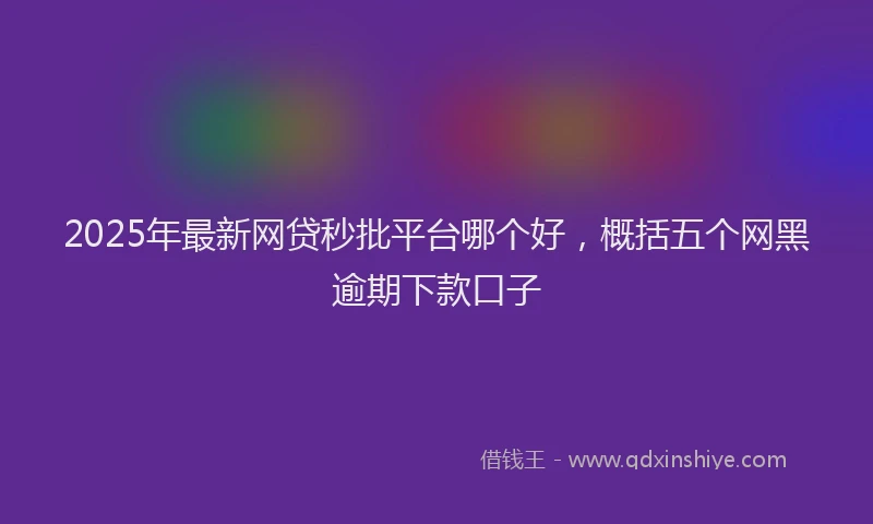 2025年最新网贷秒批平台哪个好，概括五个网黑逾期下款口子