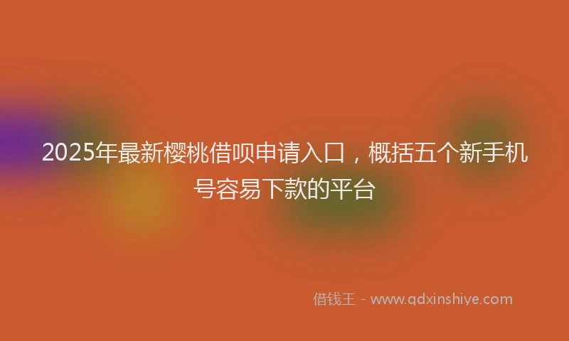 2025年最新樱桃借呗申请入口，概括五个新手机号容易下款的平台